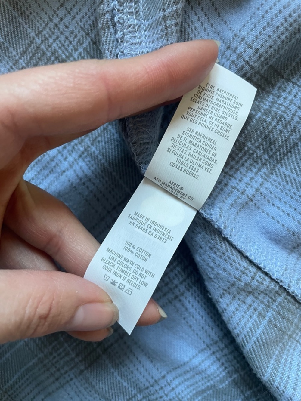 Aerie Anytime Fav Flannel Button Down Shirt Monaco Blue NWT - Picture 12 of 12